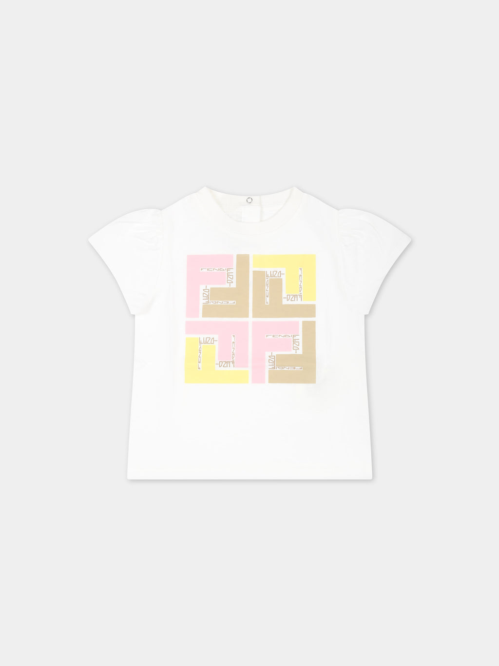 White t-shirt for baby girl with iconic FF